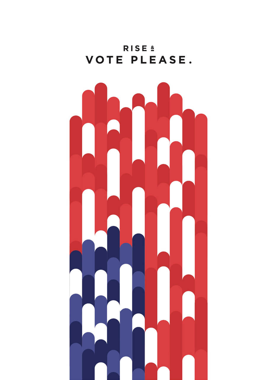 Jesse Wu Rise & Vote AIGA poster