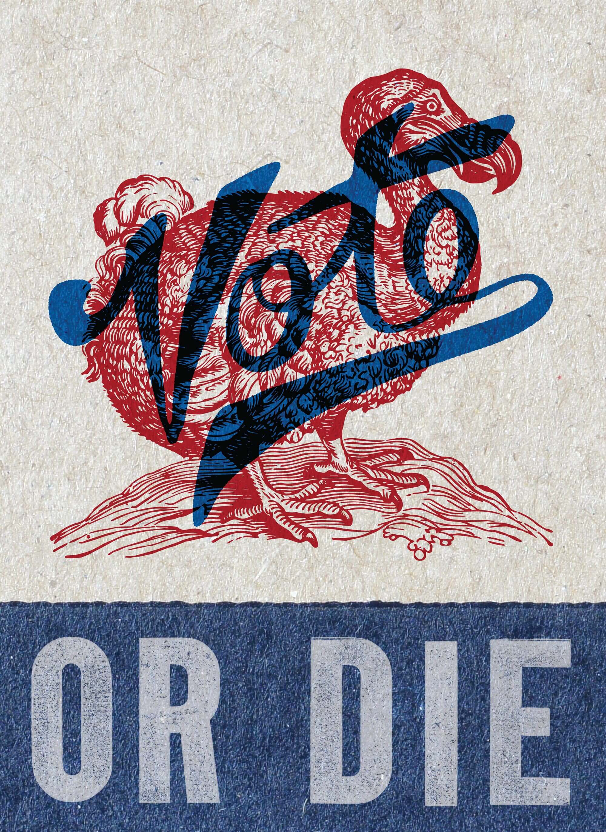 Robbie Knight Vote — or risk extinction AIGA poster